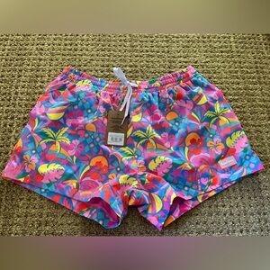 Kulani’s Kinis Men’s stretch Swim Trunks Size Medium 4” Inseam NWT “Rio Rainbow”